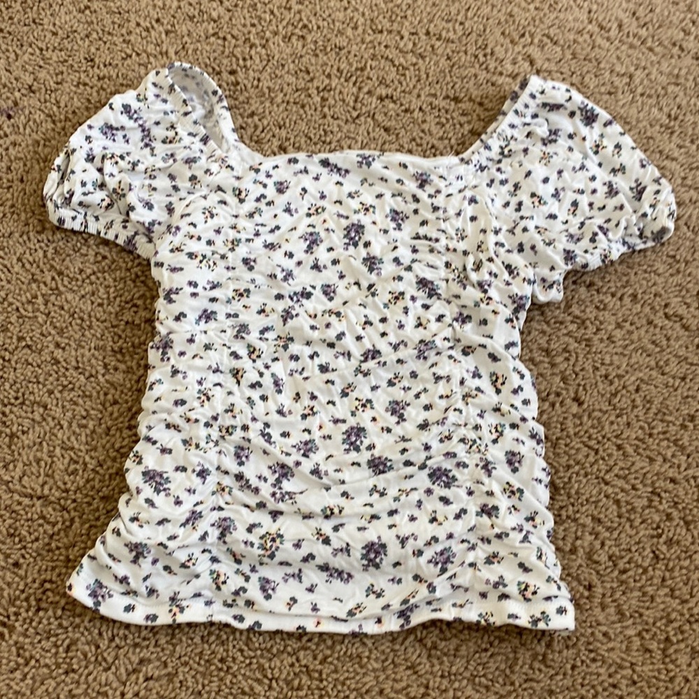 Floral ruched puffy sleeve top Art Class Target